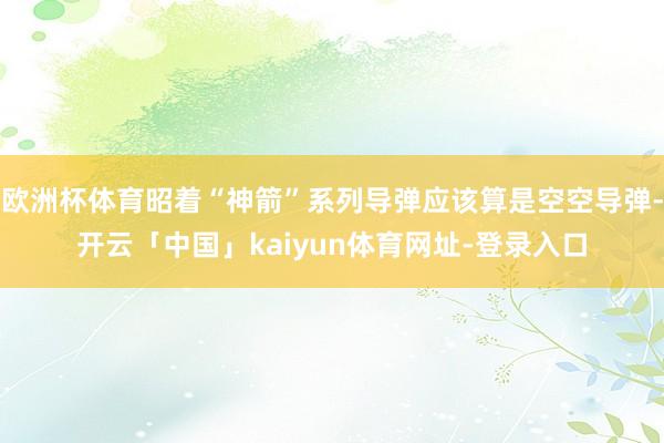 欧洲杯体育昭着“神箭”系列导弹应该算是空空导弹-开云「中国」kaiyun体育网址-登录入口